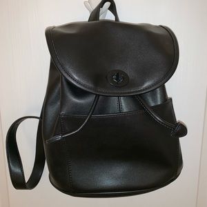Vegan Leather Drawstring Backpack